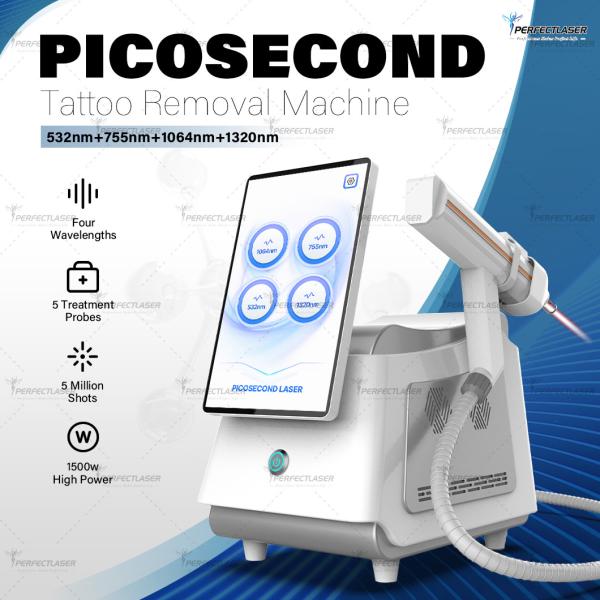 5 Probes 4 Wavelength Picosecond Laser Tattoo Pigmentation Removal Beauty Device