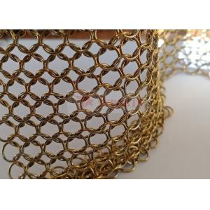 Brass Color Metal Ring Mesh Curtain For Interior Decoration