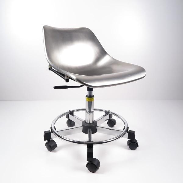 Silver Ergonomic Lab Chairs 201 Stainless Steel For Clean Room / Laboratory