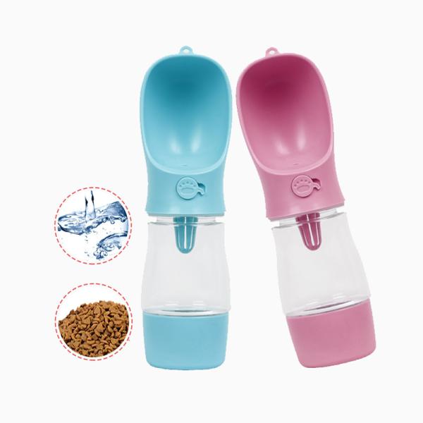 Buy 2 In 1 Pet Water Bottle Dispenser Dog Luxury Outdoor Portable One Button Control at wholesale prices