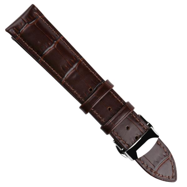 Gentlemen Classic Leather Watch Straps With Folding Buckle