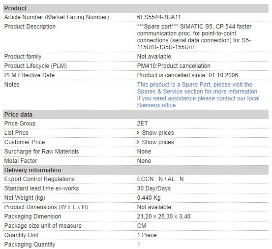 6ES5544-3UA11 6ES5 544-3UA11 Siemens Communication Processor