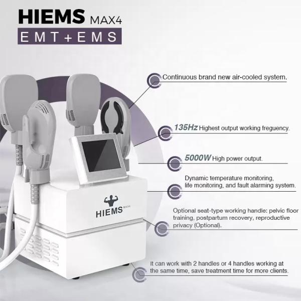 4 Handles Muscle Building HIEMT Electromagnetic Muscle Stimulator Body Sculpting Machine