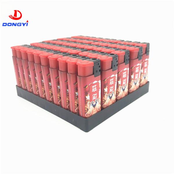Custom Logo Refillable Plastic Cigarette Lighter Gas Lighters Encendedores