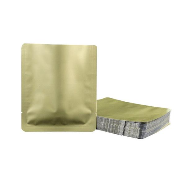 Aluminum Foil Flat Three Side Bag Printed Gold Aluminum Foil Bag