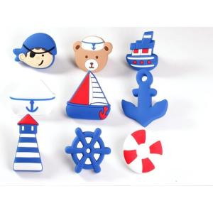Mediterranean style Kids Drawer Knobs Zinc Alloy Based Rubber Closet Decoration Pulls Rubber Handles
