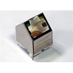 Quality 45° Angle Single Port PCB connector Rj45 to Ethernet 8P8C Shielded With LED for sale