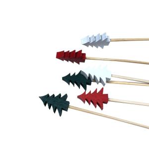 Christmas Tree Decorative Cocktail Picks Disposable Bamboo Garnish Sticks
