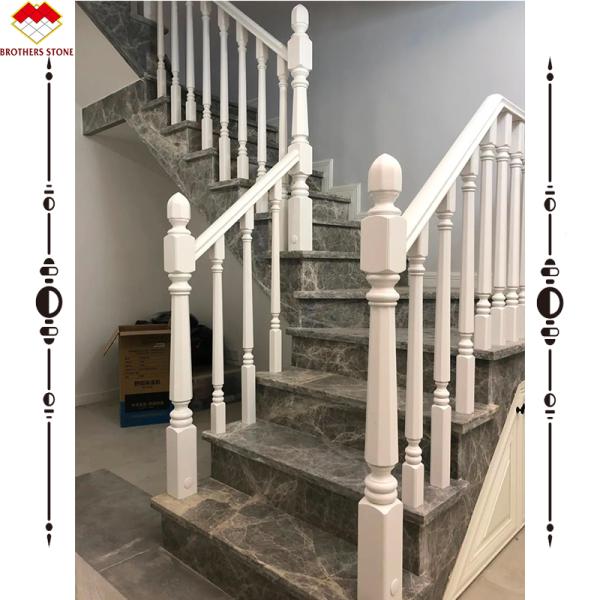 LED Stair Light Straight Spiral Marble Steps with Natural Marble Stone Stair Material