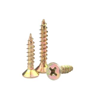 Colored Zinc Cross Countersunk Head Screws for Solid Wood Boards Grade 4.8/8.8