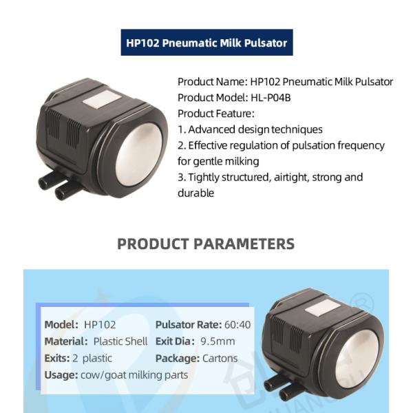 2 Vacuum Ports HP102 Milking Machine Pulsator For Fast And Consistent 60 Cycles Per Minute Pulsation Rate