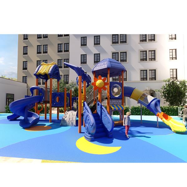 Buy Galvanized Steel Plastic LLDPE Kids Outdoor Slide Anti Crack at wholesale prices