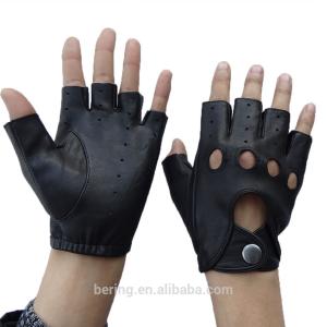 High quality genuine leather driving gloves half finger leather gloves