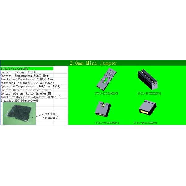 WCON 2mm Pitch Header Socket Body Open Type Phosphor Bronze Short Circuit Cap