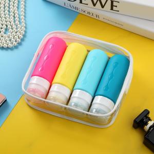 Cylinder Empty Silicone Travel Bottle Set Refillable Babi Color 90Ml