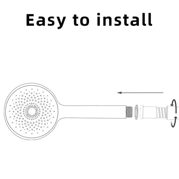 Round Shape Handheld High Pressure Bathroom Hand Held Shower Head With Easy To Clean Silicone Jets