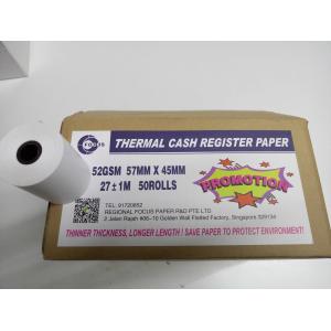 100 Virgin 58gsm POS Thermal Paper Roll BPA Free White Sticker Paper Roll