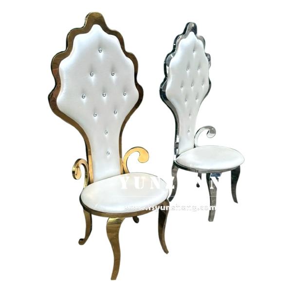 Wholesale Gold Stainless Steel Bride And Groom Chair High Back Wedding King Throne Chair