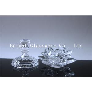 Crystal lotus flower candle holder with glass stand