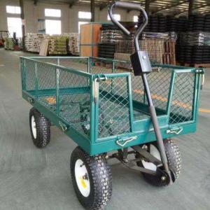 China Four-Wheel Heavy Duty Iron Foldable Garden Mesh Car for Plant Transportation on sale
