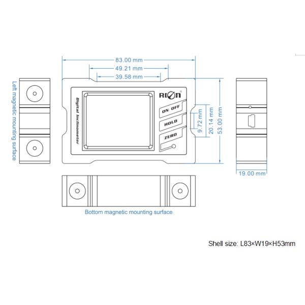 DMI420 Precise Clinos Dual Axis Digital Angle Sensor DMI420 3.7V With LED Screen