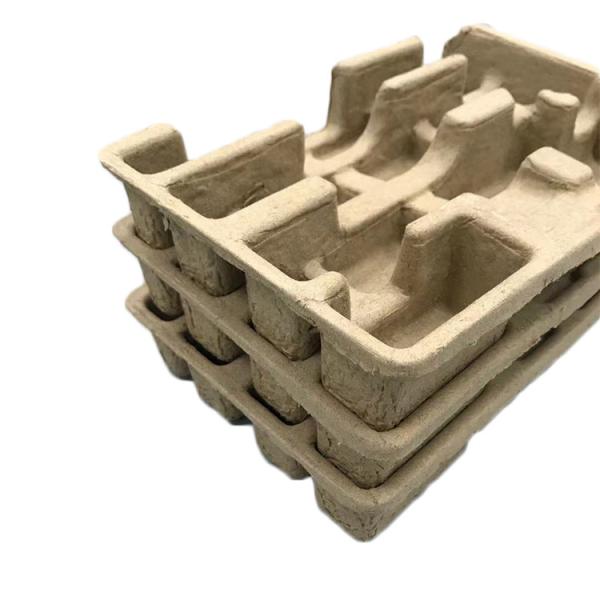 Natural Brown Moulded Pulp Tray Disposable Recycled 3mm Thickness