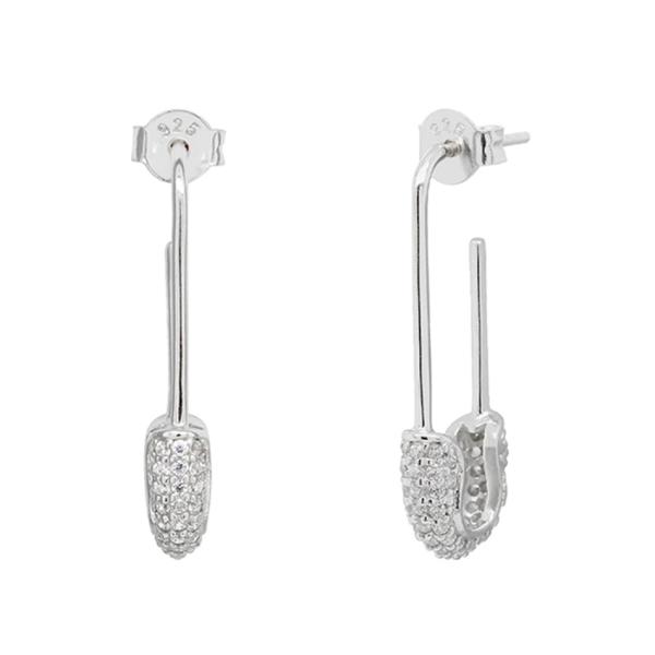 Women Hoop Earrings In 925 Silver With Clear CZ Diamond Brazilian Yellow Gold Jewelry