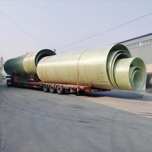 Buy Black Lightweight FRP Pipe With Printed Flange at wholesale prices