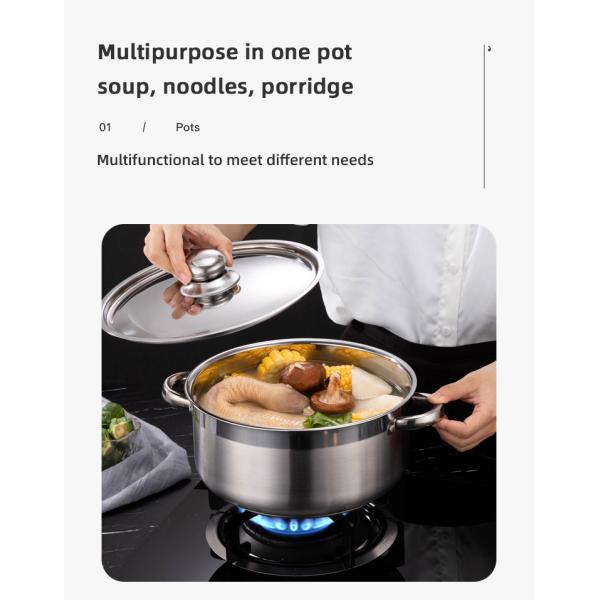 Hot Selling Kitchen Cooking Pot Set Stainless Steel Soup & Stock Pots Cookware Cooking Soup Pot Set