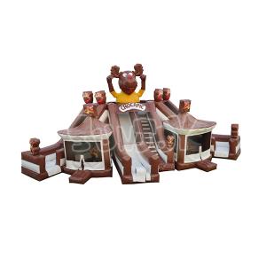 Amusement Park Inflatable Jumping Castle With Three Slides