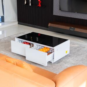 Modern European Style Multifunction Coffee Table with Wireless Charging and