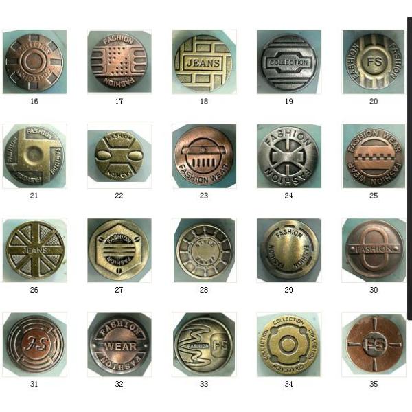 Manufacturer Wholesale Classic antique brass metal Jeans button for jeans
