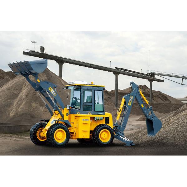 Low Noise Tractor with Bucket and Backhoe Wing Spread Support Leg 0.3M3 Digger capacity