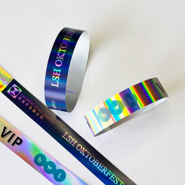 Customized Event Wristband Shiny Bracelet Laser Glitter Party Activity Wristband