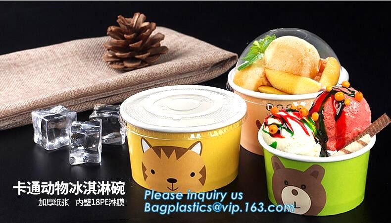 Quality 12oz 360ml 34oz 1000ml ice cream paper cup and paper lid,double pe coating single wall recycled 16oz icecream cup 500ml for sale