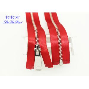 High End High Polished Metal Separating Zipper Red Tape Customized For Coveralls
