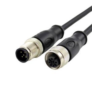 DIP solder circular waterproof 8 PIN M12 Panel mount straight PCB automative