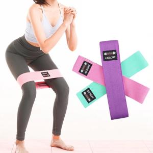 4mm Thick 18lbs Workout Fabric Resistance Bands Cotton Antitear
