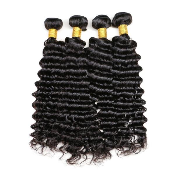Buy Double Layers Deep Wave Virgin Human Hair Bundles With Single Drawn Hair End at wholesale prices