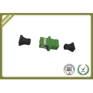 Green Color SC APC Plastic Fiber Optic Adapter Coupler With Ceramic Sleeve