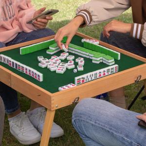 Wood Style Panel Portable Folding Mahjong Table for Outdoor Party Events and