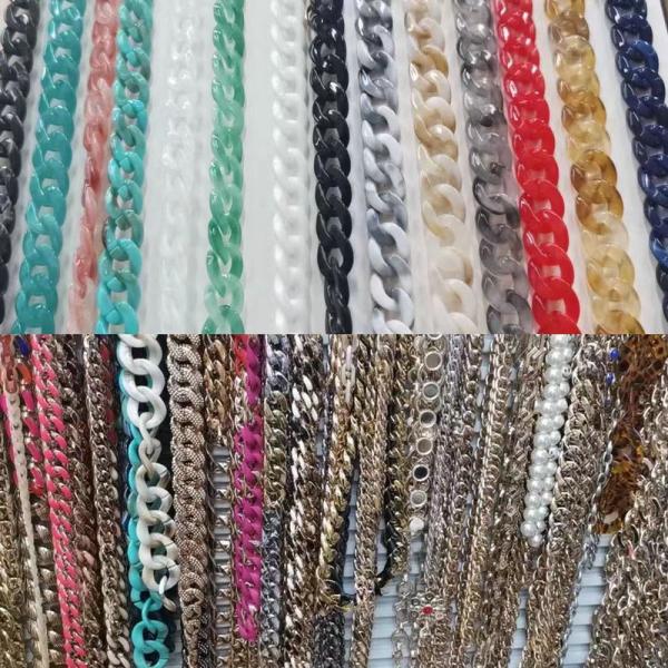 2021 wholesale large plastic link chain shiny gold plastic chain for shoes bag necklace