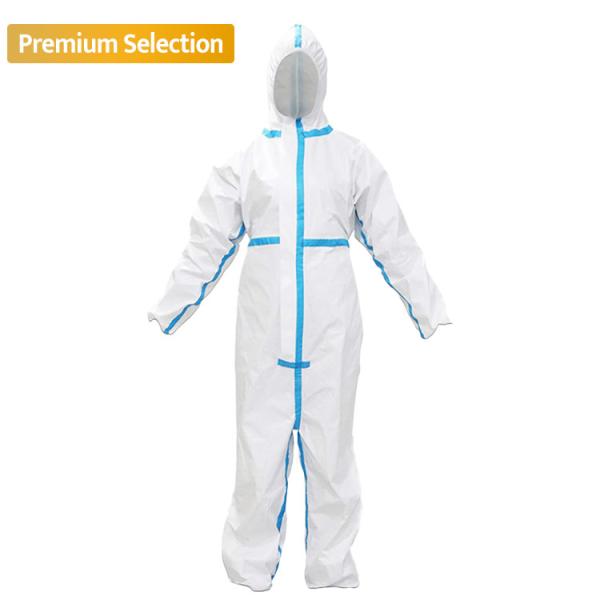 Disposable Protective Coverall With Hood EN14126 EN ISO13982 EN14605 EN14325