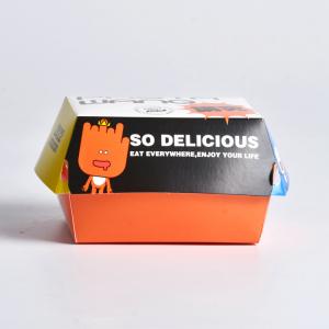 Eco-friendly customized hamburger takeaway food packaging clam shell paper