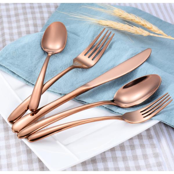 Rose Gold Stainless Steel Cutlery Set Copper Flatware Set Kitchen Household Items