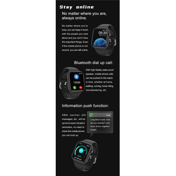 HL75 smart watch IPS Display 320x240 Health Tracking Bracelet Blood Pressure Fitness