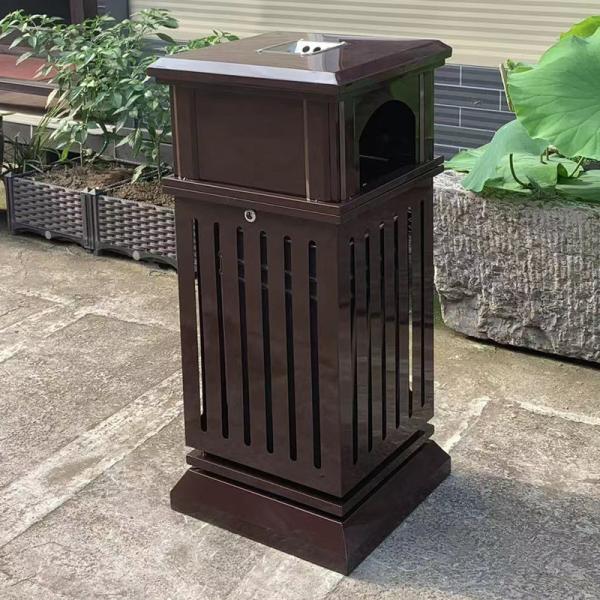 Outdoor New Metal Bucket Stainless Steel Large Sanitation Dustbin Outdoor City Park District School Peel Dustbin