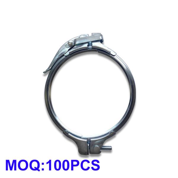 Buy Industrial Pipe Clamps with Double Buckle Fastening for HVAC Dust Removal in 80 to 600 Size Range and 2.0 mm Thickness at wholesale prices