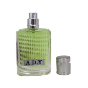 Quality empty bottle of imported perfume recycled glass bottles black blue red pink green cap plastic and metal roll frog for sale