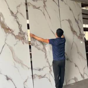 Glossy Marble Bamboo Charcoal Board Veneer Fiber Wall Panel Carbon Crystal Plate